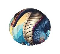 Roaring Dragon - Gorro de ducha impermeable de doble capa para mujer, duradero, ligero y portátil, accesorio de baño para cabello largo