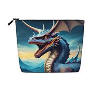 Roaring Dragon - Neceser versátil de viaje, bolsa de maquillaje de cáñamo falso, multiusos, organizador de accesorios cosméticos, Black, Talla única