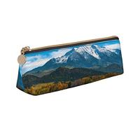 Roaring Fork Valley - Estuche triangular de piel con estampado de mapas, bolsa de papelería escolar, estuche para lápices para adolescentes