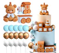 Roaring Good Time bolas azules decoracion de pastel oso babybear babyshower cake topper osos tren decoracion de pastel babyshower cumpleaños decoracion de pastel