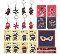 Roaring Good Time Karate Warriors Partygeschenke Karate Warriors Geburtstagsdeko Zubehör für Wars Geschenktüten Party Zubehör (Black)