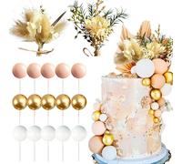 Roaring Good Time natural boho cake topper boho cake decorations cake flowers decorations floral cake topper for wedding bridal birthday party supplies