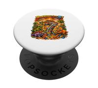 Roaring Into 7 Dinosaurios Fiesta de Cumpleaños Bloques de Construcción Dino PopSockets PopGrip Adhesivo