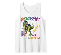 Roaring into Kindergarten Dinosaur Kids Day Back to School Camiseta sin Mangas