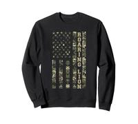 Roaring Lion American Flag Camouflage USA Distressed Style Sudadera