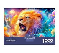 Roaring Lion en un Reino de fantasía Puzzle De 1000 Piezas el León, Excelente Juego para Adultos Y Niños 38x26cm/1000pcs