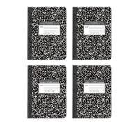 Roaring Spring Cuadernos de composición, paquete de 4, rayados universitarios, 80 hojas, papel blanco número 15, 9.75 x 7.75 pulgadas, fabricado con orgullo en Estados Unidos, tapas de mármol negro