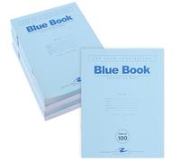 Roaring Spring Test Blue - Libro de exámenes (100 unidades), rayas anchas con márgen, 11 x 8.5 pulgadas, 4 hojas/8 páginas, cubierta azul