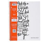 ROARING SPRING Whitelines - Cuaderno con rayas en espiral, descarga digitalmente tus notas con la aplicación gratuita, papel gris premium, 11 x 8.5 pulgadas, 70 hojas