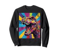 “Roaring T Rex” Colorful Pop Art Dinosaur Graphic Design Fun Sudadera