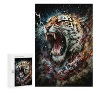 Roaring Tiger - Puzzle sofisticado para adultos, 300 piezas, diseño de tigre roaring, 1 rompecabezas para adolescentes, juegos divertidos, promueve la memoria, gran regalo para los amantes de los