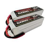 RoaringTop Batería Lipo de 5000 mAh 5S 35C 18.5V RC sin Enchufe (Cable de Salida) para avión Modelo F3A (2 Paquetes)