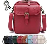 Roarrave Crossbody Leather Bag, Collaboraten1 Crossbody Leather Bag, Fashion, Leisure, Vintage Anti-Theft (Red)