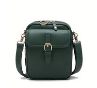 Roarrave Crossbody Leather Bag, New Crossbody Leather Bag for Women, Anti-Theft Retro Design, Large Capacity (dark green)