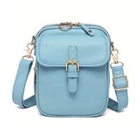 Roarrave Crossbody Leather Bag, New Crossbody Leather Bag for Women, Anti-Theft Retro Design, Large Capacity (lake blue)