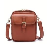Roarrave Crossbody Leather Bag, New Crossbody Leather Bag for Women, Anti-Theft Retro Design, Large Capacity (light brown)