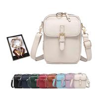 Roarrave Crossbody Leather Bag, Women’s 2025 Vintage, Anti Theft Shoulder Bags, Built in Wallet with Card Slots (white)