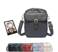 Roarrave Crossbody Leather Bag, Women’s 2025 Vintage, Anti Theft Shoulder Bags, Built in Wallet with Card Slots (grey)