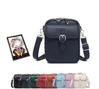 Roarrave Crossbody Leather Bag, Women’s 2025 Vintage, Anti Theft Shoulder Bags, Built in Wallet with Card Slots (dark blue)