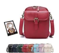Roarrave Crossbody Leather Bag, Women’s 2025 Vintage, Anti Theft Shoulder Bags, Built in Wallet with Card Slots (red)