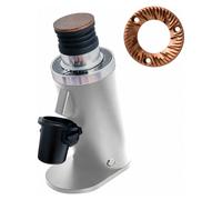 ROASTLY DF64 Red Ti Molinillo de café Gen 2 II V2.7, Famosa etiqueta blanca, Molinillo de café eléctrico de dosis única, Casi sin retención (Plata)