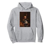 Rob Halford Judas Sacerdote Cantante En Vivo por Andy Willsher Sudadera con Capucha, Unisex para Adultos, Gris Jaspeado, S