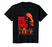 Rob Zombie Title Fire V2 Camiseta, Niños, Negro, 3 años