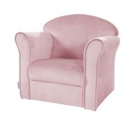 Roba 450121MA Lil Sofa Rosa - Sillón infantil acolchado con reposabrazos, tapizado de terciopelo rosa, 43 x 51 x 40 cm, color rosa