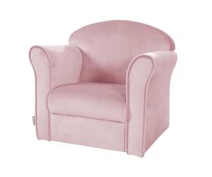 Roba 450121MA Lil Sofa Rosa - Sillón infantil acolchado con reposabrazos, tapizado de terciopelo rosa, 43 x 51 x 40 cm, color rosa