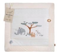 roba Alfombra de Juego Savanna Friends 100 x 100 cm - Manta de Juego Acolchada para Bebé desde el Nacimiento - Algodón - Diseño de Animales - Beige