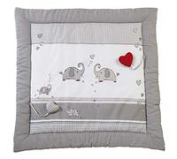 roba Alfombra y Manta de Juegos Jumbotwins, 100 x 100 cm, con Motivo de Elefante, Algodón, Colchoneta de Parque para Bebé