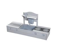 roba Arenero de Balcón 2 en 1 & Cocina de Juego para Niños - Certificado FSC® - Incl. Accesorios - Cocina Compacta para Balcón & Jardín - Gris