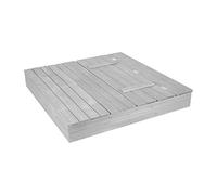 roba Arenero Outdoor + Banco Abatible - 2 Cubetas de Juego y 4 Placas de Asiento Extraíbles - Madera Maciza Resistente a la Intemperie - Acabado Esmdo Gris
