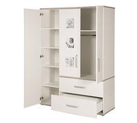 roba Armario para habitación de bebé 'Moritz', armario infantil de 3 puertas con 3 marcos de fotos, color blanco