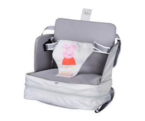 roba Asiento Elevador Peppa Pig - Asiento Inflable con Paneles Laterales Elevados - Asiento Elevador Móvil para Niñas y Niños - Para Casa y Llevar - Gris/Rosa