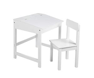 Roba - Atril escolar con silla, mesa de escritorio infantil, juego de silla, soporte con tablero plegable con amortiguadores para niños y niñas, con ranuras fresadas para colocar lápices