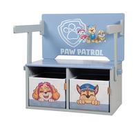 roba Banco Plegable Paw Patrol + 2 Cajas de Almacenamiento Reversibles - Convertible en Mesa Infantil - Apto desde 18 Meses - Madera Gris/Azul
