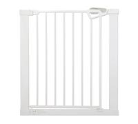roba barrera de seguridad easySafe+ para puertas y escaleras metal ajustable 75-82 cm extensible hasta 110 cm TÜV cierre con indicador tope 90° sin taladrar para niños 0-24 meses blanco