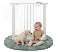 roba barrera de seguridad easySafe+ para puertas y escaleras metal ajustable 75-82 cm extensible hasta 110 cm TÜV cierre con indicador tope 90° sin taladrar para niños 0-24 meses blanco