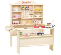 roba Baumann Tienda roba, Tienda para niños mayores, incluye accesorios para tienda.Tienda en madera natural con seis cajones mostrador y expositor lateral