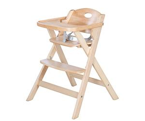 roba Baumann trona plegable roba, trona plegable para espacio, trona para bebés y niños de madera natural