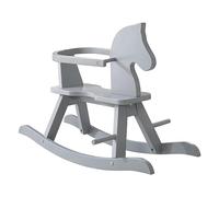 roba Caballito de Madera Maciza con Anillo de Protección Extraíble - Ayuda a Dominar el Equilibrio - Soporta 25 kg - A Partir de 1 año - Gris