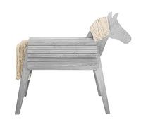 roba Caballo de juego para jardín de madera maciza - Caballo de volteo para exterior con crin y cola para peinar - Gris - 123 x 63 x 153 cm