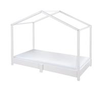 roba Cama casita 70 x 140 cm para niños nivel suelo Montessori madera blanca robusta ecológica 0 a 7 años