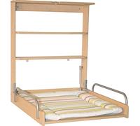 roba Cambiador de Pared Plegable + Colchón Impermeable Dschungelbaby Multicolor - 2 Prácticos Estantes - Compacto - Soporta hasta 15 kg - Madera Natural