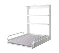 roba Cambiador de Pared Plegable + Colchón para Bebés Impermeable roba Style Gris - Soporta hasta 15 kg - Madera Blanca