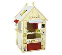 roba Casa de juegos 4 en 1, combinación de casa de juegos, incluye tienda, teatro de marionetas, pizarra y mostrador para correo/banco/quiosco