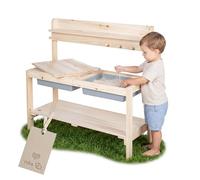 roba Cocina de jardín para niños al aire libre "Fun" - Madera - Cocina de barro con cubierta extraíble - Natural