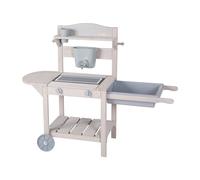 roba Mueble arenero Mobile Outdoor BBQ con accesorios gris esmaltado