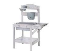 roba Cocina para Niños Incl. Accesorios - Pequeña Cocinita de Exterior - Madera Certificada FSC Resistente a la Intemperie - A Partir de 18 Meses - Gris